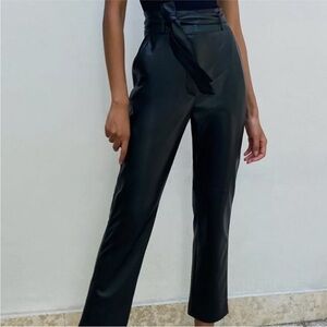 Babaton Vegan Leather Belted Pant